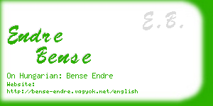 endre bense business card